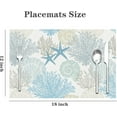 thumbnail image 3 of Summer Placemats Set of 4 Starfish Beach Place Mats Indoor Sea Shells Coral Linen Washable Heat Resistant Placemats for Kitchen Dining Tables, 12x18 Inches, 3 of 5