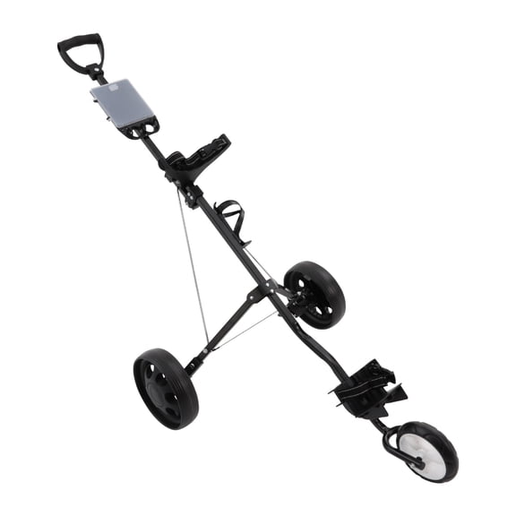 Black Golf Push Cart,Foldable 3 Wheel Golf Trolley,Easy to Store & Carry, 33-44lbs Load Capacity, Aluminium Alloy for golf enthusiasts