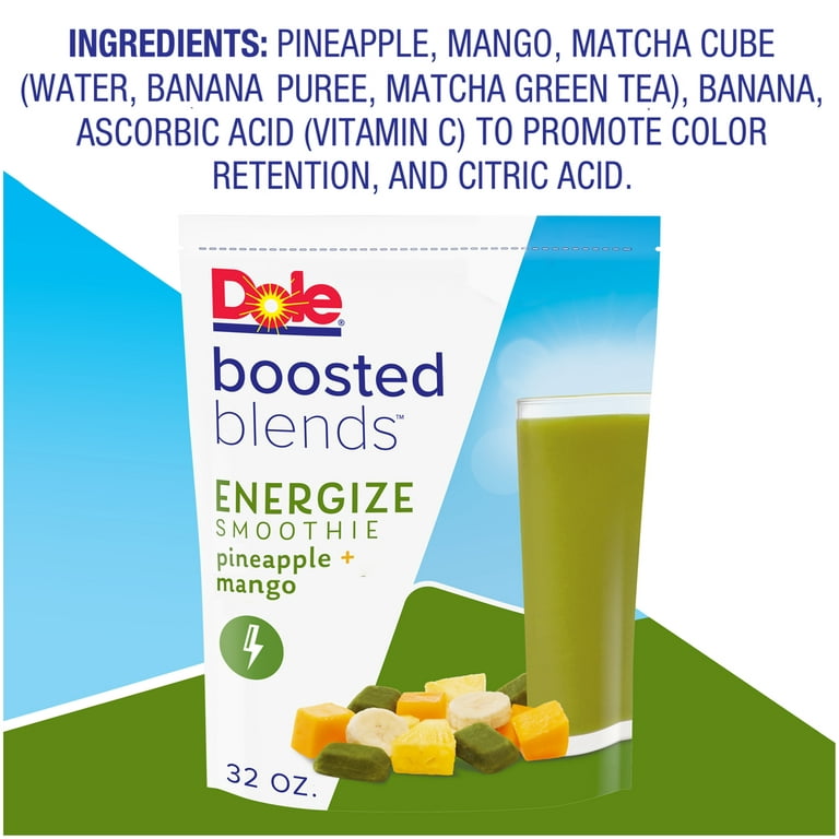 Dole® Boosted Blends® Energize: Pineapple Mango Smoothie Mix - Dole®  Sunshine