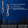 thumbnail image 2 of Gem Stone King 14K Yellow Gold Blue Sapphire Dangle Earrings for Women | 1.14 Cttw | Gemstone September Birthstone | Oval 7X5MM, 2 of 6