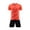 Orange, variant on Virmaxy Color Block V-Neck Football Uniform Short Sleeve Breathable Soccer Jersey and Shorts for Casual Wear and Sports Activities for 3-13Y