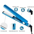 thumbnail image 6 of Upgrade 2 IN 1 Titanium Plate Professional Hair Straightener Flat Iron Curling Irons Curlers Hair Styling Tools Blue, 6 of 6