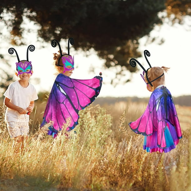 DQZ Disfraces de Alas de Hada y Mariposa para ninas con tutu 4 Piezas de Alas de Mariposa para ninos Fiesta de Navidad Bodega Aurrera en linea