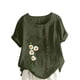 thumbnail image 1 of Camiseta suelta informal de verano con cuello redondo y manga corta con estampado de flores para mujer OAVQHLG3B Store  lin121212, 1 of 4