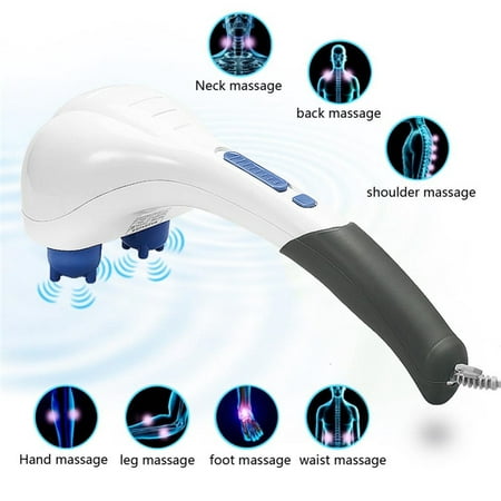 Electric Percussion Massager Double Headed Handheld Deep Tissue Massager for Shoulder Neck Back Full Body