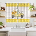 thumbnail image 2 of Bee Truck Kitchen Curtains Window Panels, Yellow Honey Daisy Floral Plaid Wooden Grain Insulated Window Treatment Curtain, Grommet Curtains for Bedroom/Living Room/Bathroom, 2 Piece 52"Wx63"L, 2 of 8