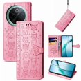 thumbnail image 1 of Étui Rabattable pour FOXDOCK Vivo Y300 Pro, Chat et Chien en Cuir PU Embossé avec Fentes pour Cartes, Support, 1 of 6