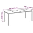 thumbnail image 4 of vidaXL Garden Table with Glass Top Black 190x90x75 cm Poly Rattan, 4 of 4