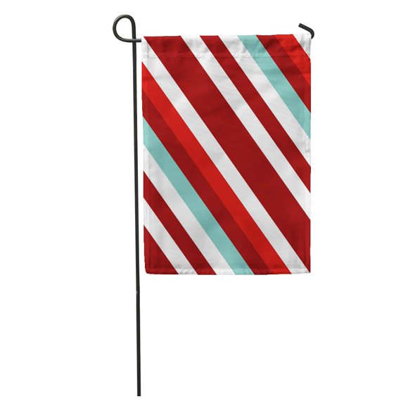 POGLIP Christmas Traditional Colors Straight Diagonal Thin Line Abstract Striped Garden Flag Decorative Flag House Banner 12x18 inch