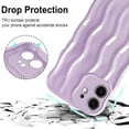 thumbnail image 4 of Compatible with iPhone 12 6.1" Case, Cute Glossy Water Ripple Pattern Phone Case, Curly Wave Frame Design for Women Girls, Soft TPU Slim Fit Shockproof Full-Body Protection Cover, Light Purple, 4 of 12