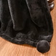 Mainstays Oversized Plush Throw with Poms, Rich Black, 50"x70