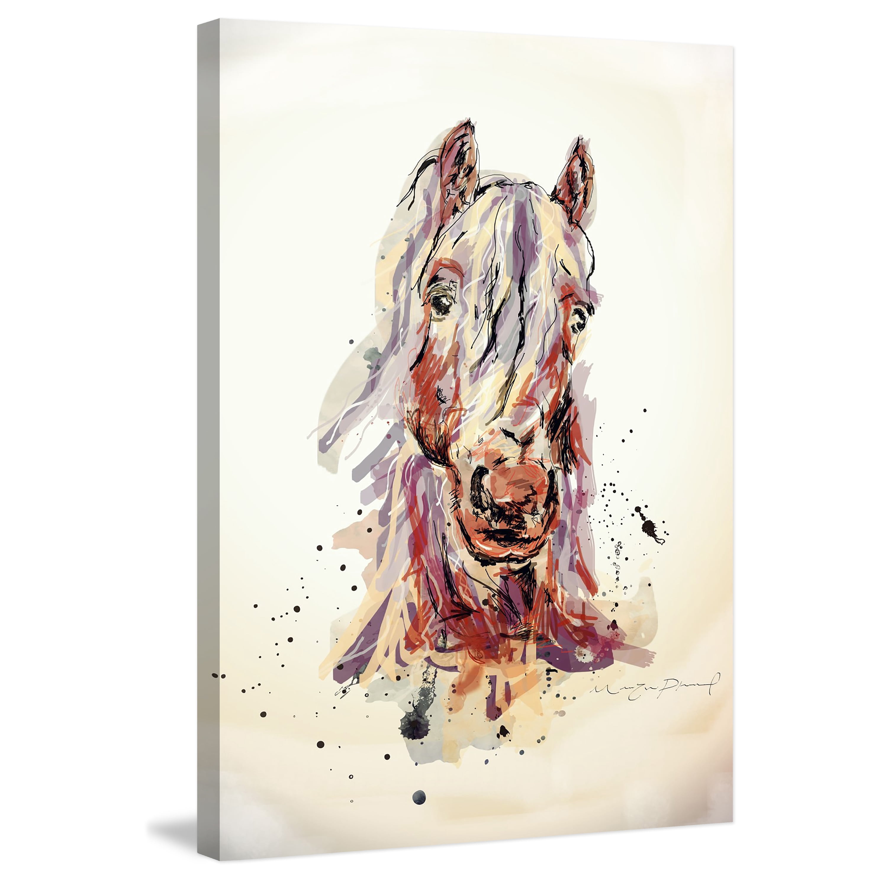 Marmont Hill "Cheval Sepia 1" by Marie-Eve Pharand Painting Print on Wrapped Canvas