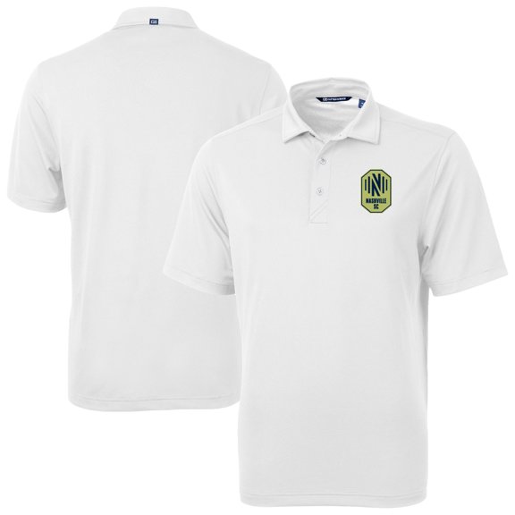Men's-Cutter & Buck White Nashville SC Big & Tall Virtue Eco Pique Recycled Polo