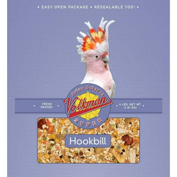 Volkman Seed Avian Science Super Hookbill Nutritionally Balanced Diet Food 4 lbs
