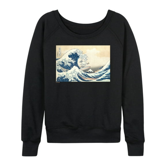 Peanuts - Snoopy Great Wave - Women's French Terry Long Sleeve T-Shirt
