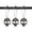 Black, variant on Set of 12 Sugar Skull Shower Curtain Hooks Decorative Home Bathroom Stainless Steel Rustproof Skeletons Shower Curtain Rings Decor Accessories (Black)