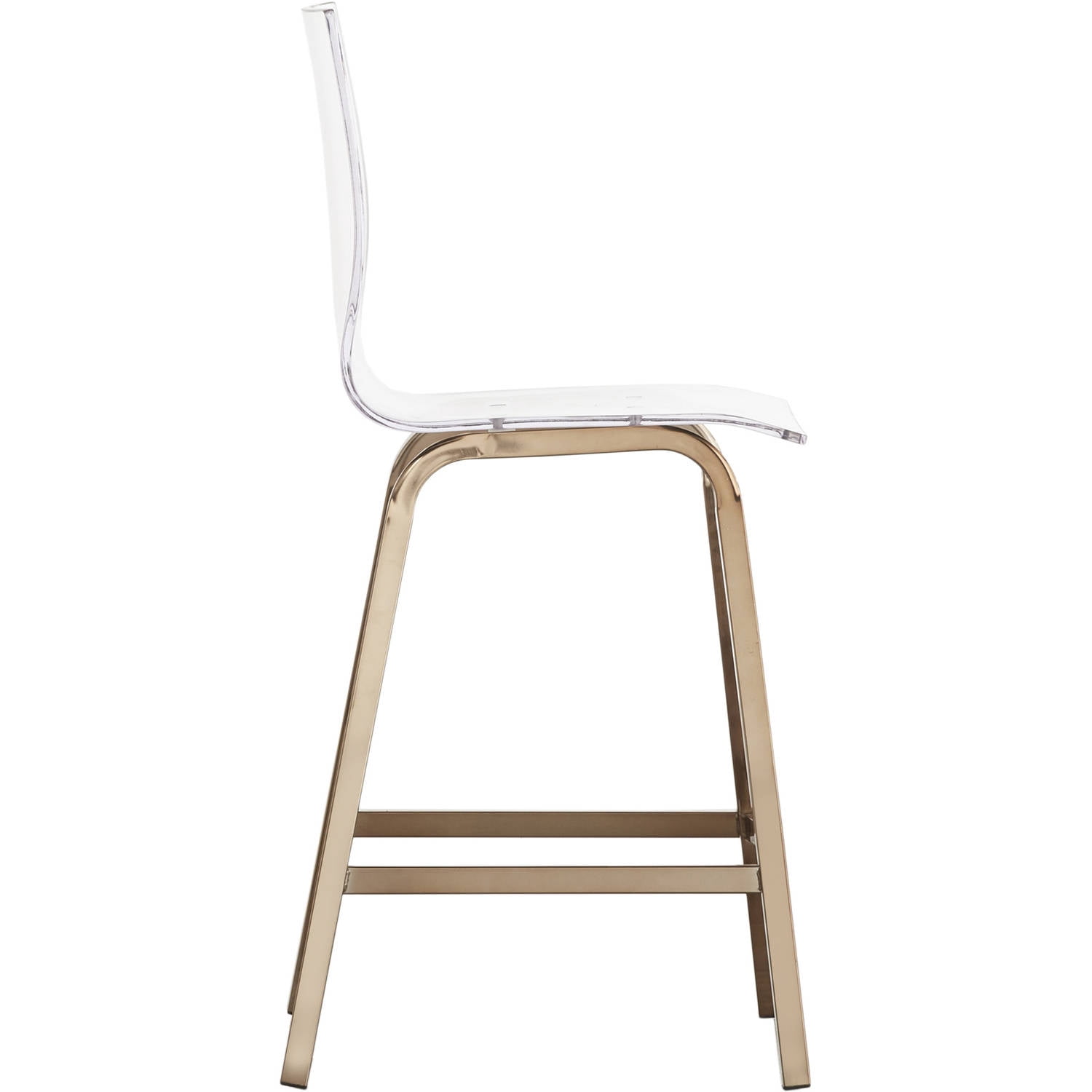 Chelsea Lane Acrylic and Champagne Gold Swivel Stool, Set of Two, Counter Height
