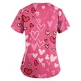 thumbnail image 3 of FrzhBrz Valentine's Day Scrub Tops for Women Working Uniform Workwear Love Heart Print V Neck Valentines Scrub Tops for Women, 3 of 3