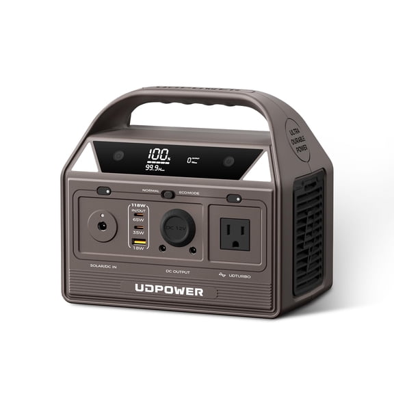 UDPOWER C200 Portable Power Station - 200W AC Output(Peak 400W), 192Wh(60,000mAh) LiFePO4(LFP) Battery Power Bank, Compact&Lightweight Fast Charging for iPhone/Laptop/Nintendo