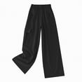 thumbnail image 4 of NIEWTR Girls High Waisted Baggy Cargo Pants Wide Leg Y2K Style with Side and Back Pockets Adjustable Waist Spring Casual Trousers（Black,120), 4 of 4