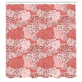 thumbnail image 2 of Ambesonne Floral Shower Curtain, Detailed Echeveria Plants, 69"Wx70"L, Coral Pale Maroon and White, 2 of 4