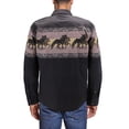 thumbnail image 2 of Men's Classic Western Design Long Sleeve Collared Pearl Snap Button Dress Shirt (08815 Black, XL), 2 of 3