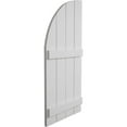 thumbnail image 3 of Ekena Millwork 22"W x 68"H (46" Low Side) Timberthane Smooth Four Board Joined Board-n-Batten w/Quarter Round Arch Top Faux Wood Shutters (Per Pair), Primed Tan, 3 of 6
