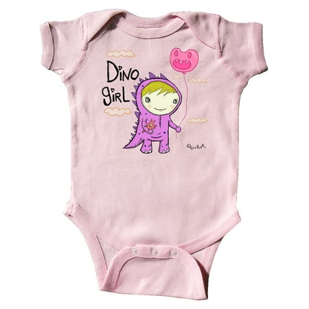

Inktastic Dino Girl Blonde Hair Gift Baby Girl Bodysuit