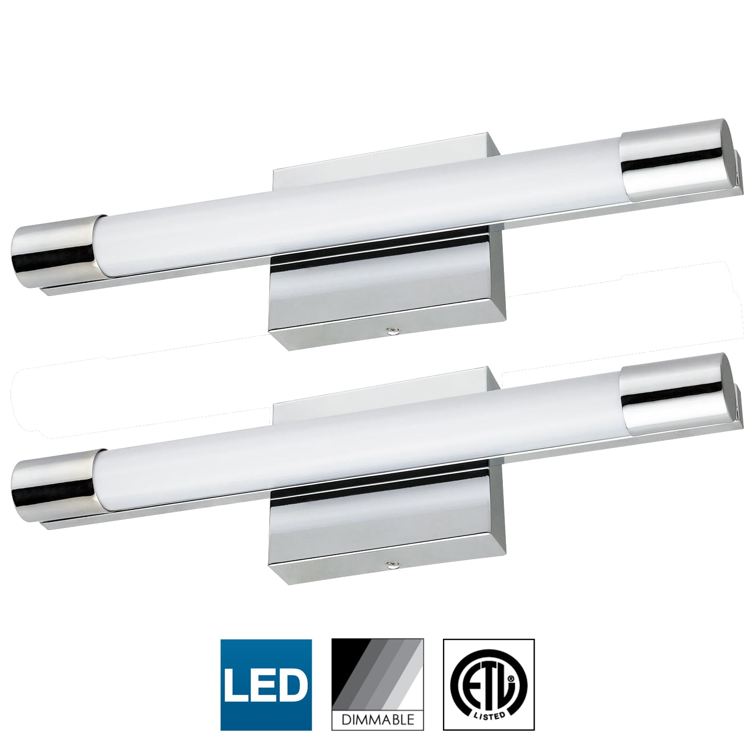 2 Pack Sunlite 18" Linear LED Vanity Light Fixture, 20 Watt (120W Equal