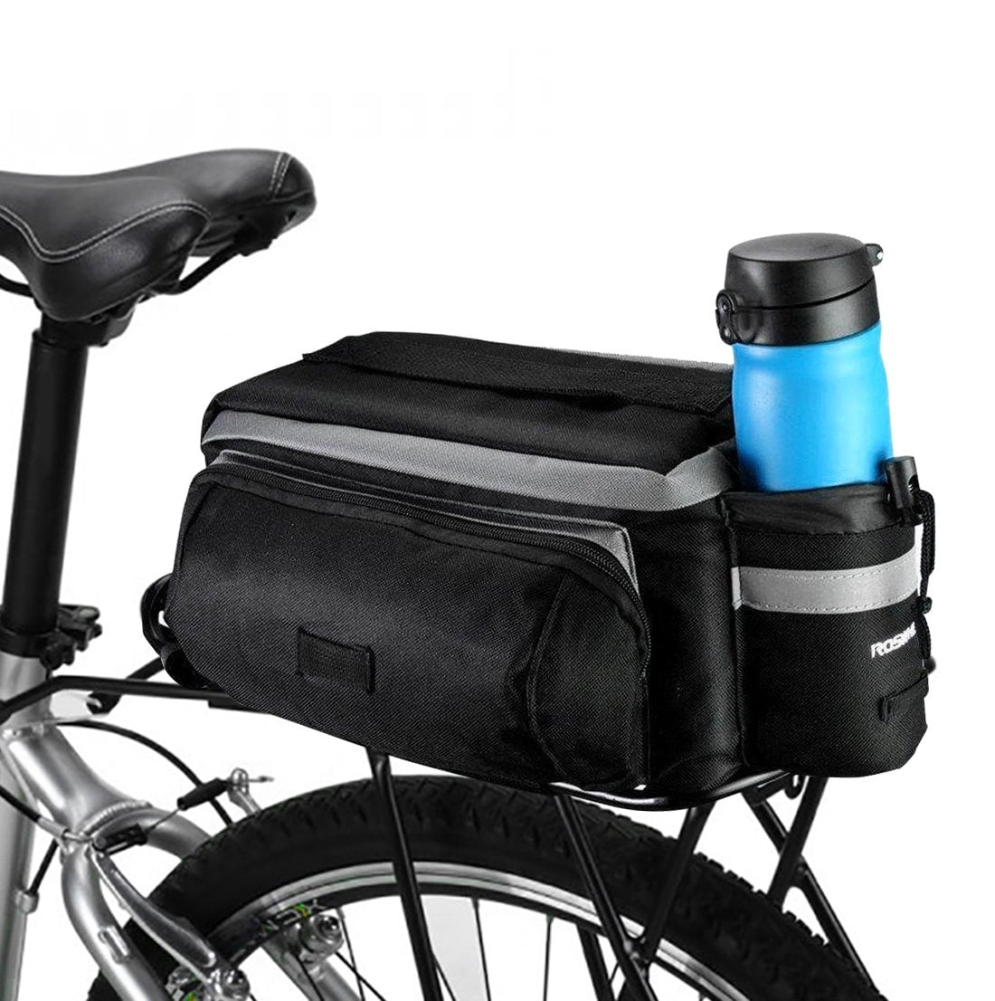 Bicycle Saddle Bags With Bottle Holder, 7l Waterproof Rear Seat Bag