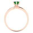 thumbnail image 4 of 0.5 ctw Solitaire Anniversary Ring for Women | Round Cut Simulated Emerald | Hyperallergenic Solid 18K Rose Gold, 4 of 5