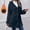 Dark Blue women fall winter coat a1, variant on Bzdzmqm Womens Hooded Long Sleeve Button Down Open Front Coats Fall Winter Casual Basic Solid Warm Jacket for Daily Wear Cozy Outerwear, Gray XL