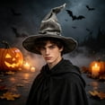 thumbnail image 5 of Adult Wizard and Witch Hats, Large Pointed-Top Wide-Brimmed Magician Costume Hats, Halloween Cosplay Party Accessories, Available in Multiple Colors, 5 of 8
