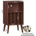 thumbnail image 3 of Record Player Stand with Storage - Mid-Century Walnut Vinyl Record Holder, 3 of 9