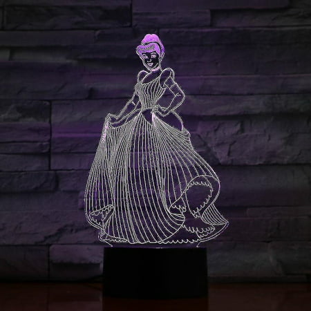 Princess Fairy Tale Cinderella Kids Bedroom Anime Table Lamp 3d Led Night  Light | Walmart Canada