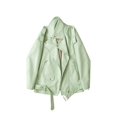 thumbnail image 3 of -Chaqueta de cuero sintético para mujer, abrigo holgado con cremallera y cinturón, prenda de vestir elegante para primavera y otoño, 3 of 5