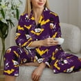 thumbnail image 6 of Pofeuu Halloween Gnomes1 Print Womens Pajamas Set Long Sleeve Sleepwear Button Down Nightwear Soft Pj Lounge Sets Button Down Pajamas Women-Large, 6 of 7