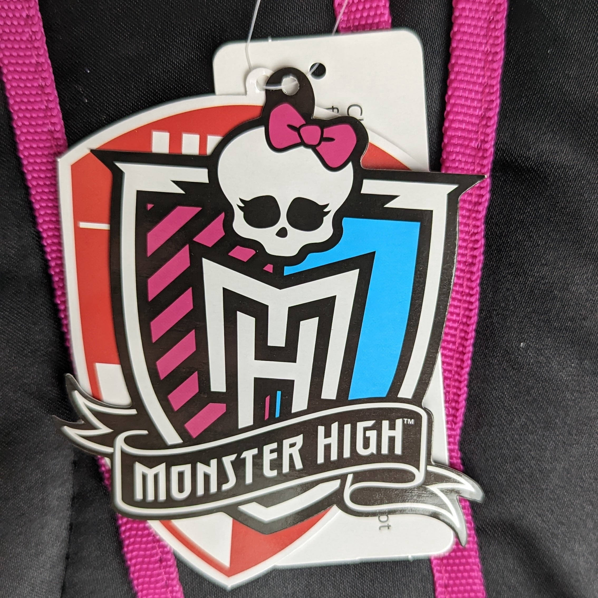 Monster High Backpack: Mattel 16" Full Size: Black with Pink Straps