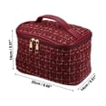 thumbnail image 2 of Unique Bargains Makeup Bag Cosmetic Travel Bag Case Woolen Large Makeup Bag Organizer Bag for Women Plaid Pattern Red, 2 of 6