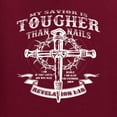 thumbnail image 3 of Wild Bobby, My Savior Is Tougher Than Nails Revelation 1:18, Inspirational Christian, Men Graphic Tee, Maroon, XX-Large, 3 of 5