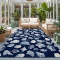 thumbnail image 2 of Area Rugs 2.7'x5', Navy Blue Coastal Carpet Runner Indoor Outdoor Rugs Home Decor Aesthetic, Shell Conch Summer Beach Nautical Non Slip Mats Washable Accent Rug for Living Room Bedroom, 2 of 8
