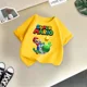 thumbnail image 3 of Camiseta de algodón de verano para niños y niñas con estampado de dibujos animados de Mario, cómoda y informal, con diseño de Sunshine, para juego de bebés y niños, 3 of 5