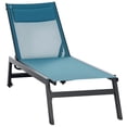 thumbnail image 1 of Outsunny Chaise Longue d'Extérieur avec Roues, Chaise de Bronzage à 5 Positions, Bleu, 1 of 10