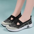 thumbnail image 5 of BRGZLK Women's Orthopedic Walking Shoes Trendy Novelty Hollow Out Lightweight Loose Fit Casual Mesh Slip On Flats Woven Breathable Soft Sole Sneakers Black 5.5, 5 of 8