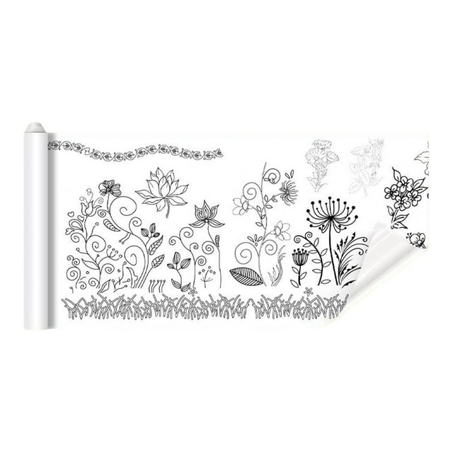 multiusos Rollo de dibujo pequeños Póster para colorear Regalo esenciales Graffiti Desplazamiento Papel de relleno de color C Gloria Rollo de papel para colorear