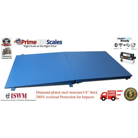 New 1,000 lb x .2 lb 5'x4' (60" x 48") Floor Scale / Pallet Scale with Ramp
