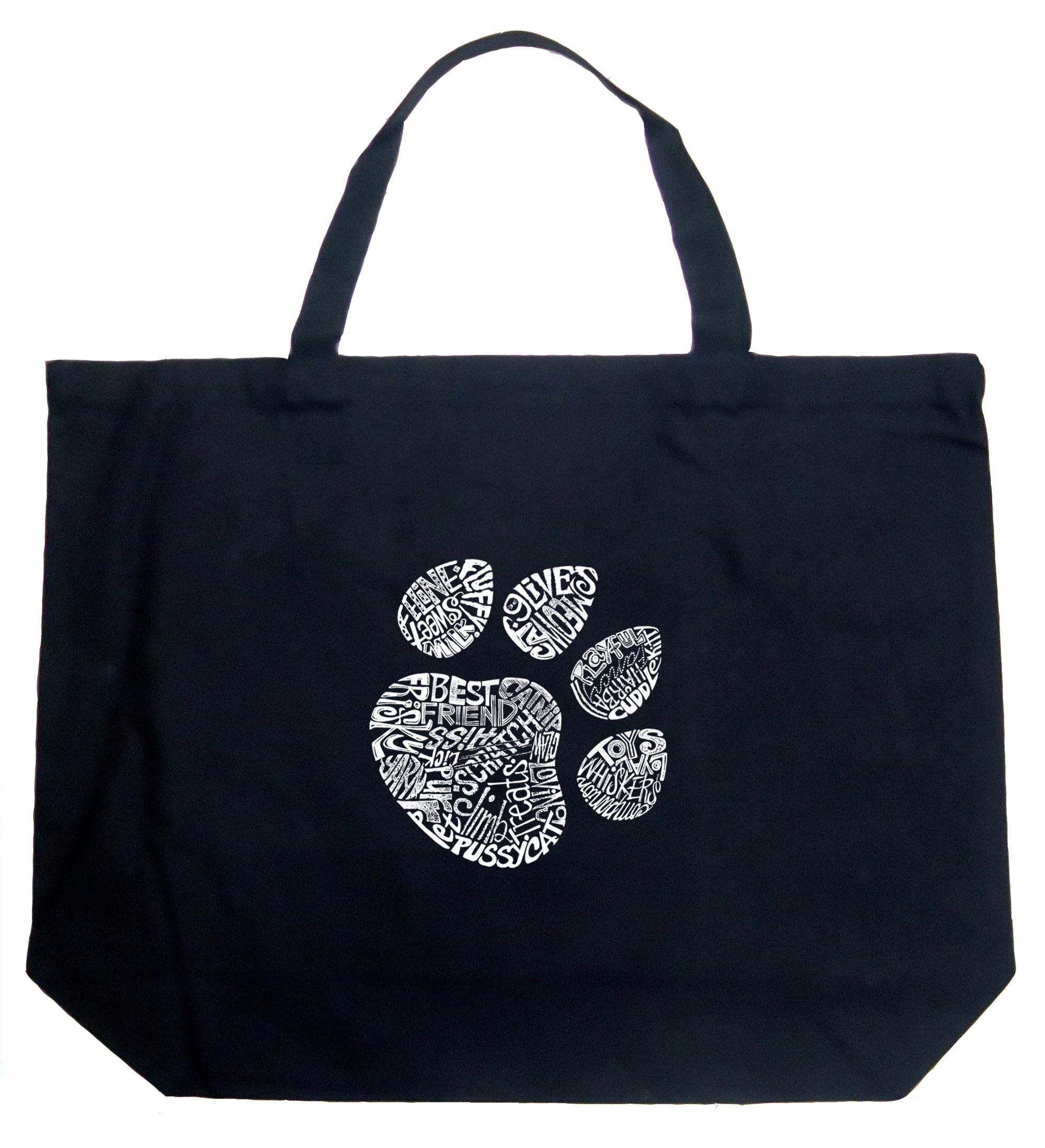 Front & Back Personalized Pawprints & Bones Hobo Purse w/Genuine Leather Trim