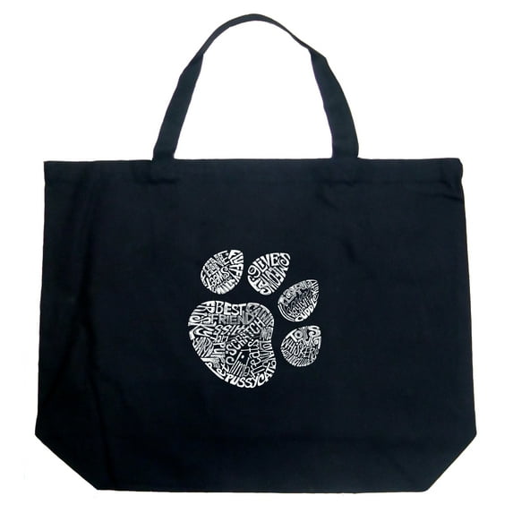 LA Pop Art Large Word Art Tote Bag - Cat Paw