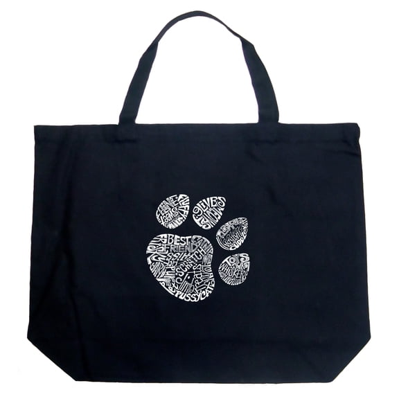 LA Pop Art Large Word Art Tote Bag - Cat Paw