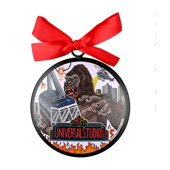 Universal Studios Retro Kongfrontation Ceramic Christmas Ornament New with Tag